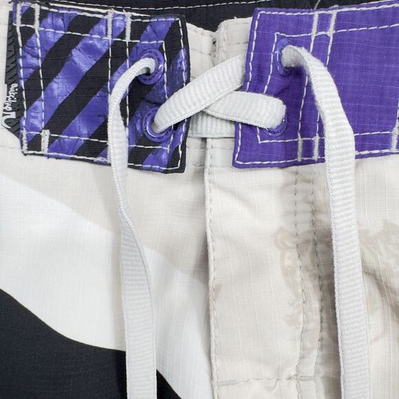 Quiksilver Pro Series Freddy P Collab Board Shorts Mens 34‎ Embroidered Ripstop - Picture 5 of 14